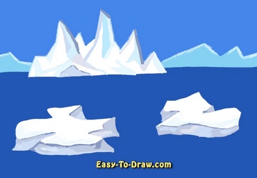 How to draw iceberg, floating ice, glacier » Easy-To-Draw.com